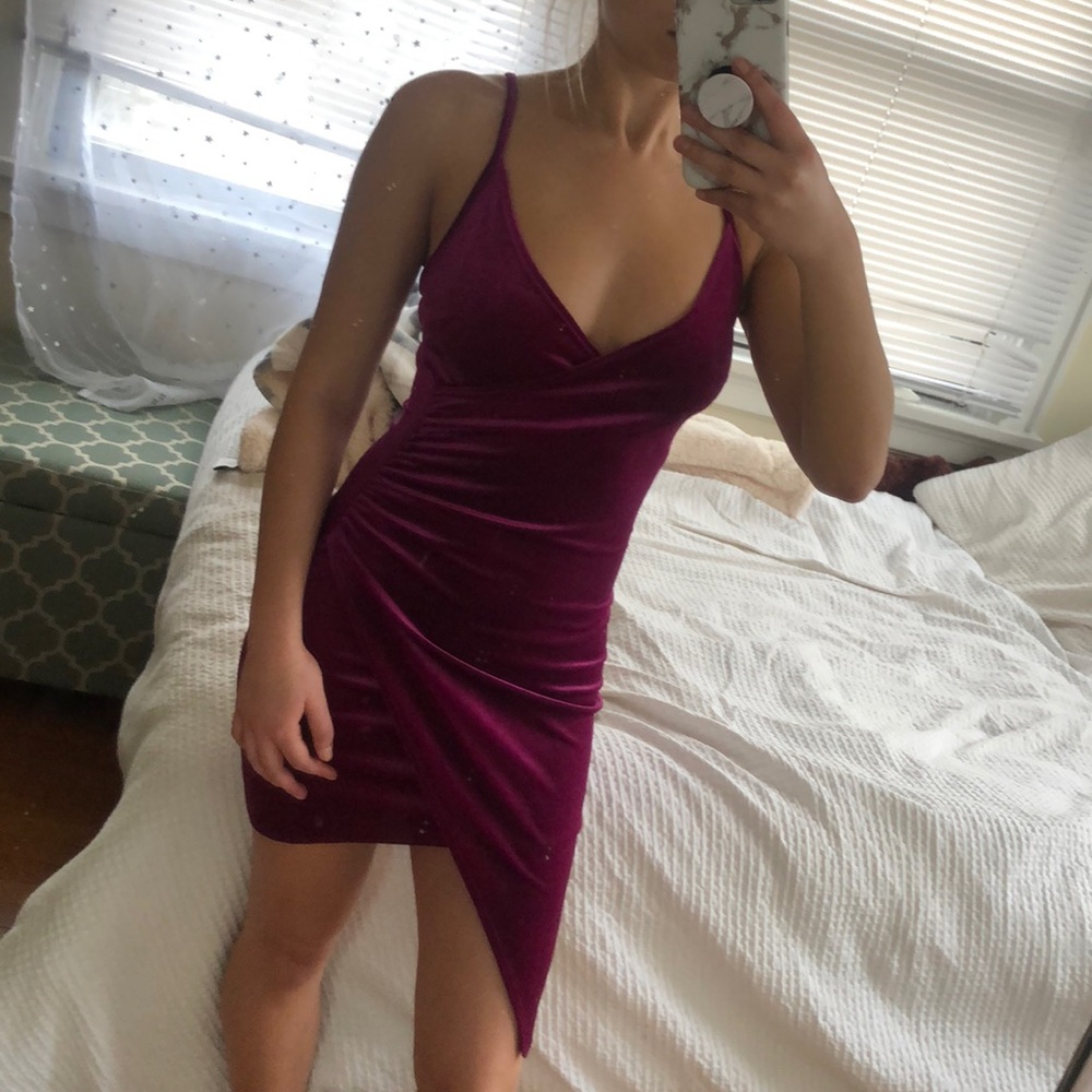 Purple velvet mini dress forever 21
